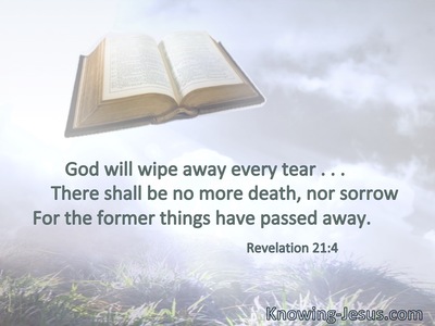 God will wipe away every tear . . . ; there shall be no more death, nor sorrow. . . . For the former things have passed away.